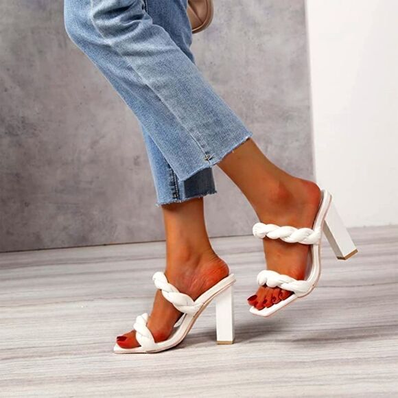 (84-2492) 🔥3/$20🔥   risdoada Women's Block Chunky Heels Sandals Sz 41 (10.5) - Picture 1 of 11